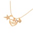 Fashion Gold Copper Inlaid Zircon Heart Letter Mom Five-pointed Star Pendant Bead Necklace