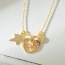 Fashion Gold Copper Inlaid Zircon Heart Letter Mom Five-pointed Star Pendant Bead Necklace