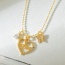 Fashion Gold Copper Inlaid Zircon Heart Letter Mom Butterfly Pendant Bead Necklace