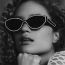 Fashion Transparent Gray Film Ac Line Cat Eye Sunglasses