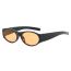 Fashion Bright Black Orange Slices Ac Oval Sunglasses