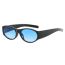 Fashion Bright Black Double Blue Ac Oval Sunglasses