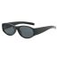 Fashion Bright Black Double Blue Ac Oval Sunglasses