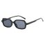 Fashion Solid White Gray Flakes Square Small Frame Sunglasses With Rice Nails
