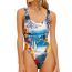 Fashion Color Nylon Printed One-piece Swimsuit