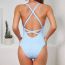 Fashion Purple Polyester Textured One-piece Swimsuit