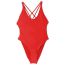Fashion Rose Red Acrylic Hollow Cross One Piece Swimsuit