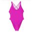 Fashion Rose Red Acrylic Hollow Cross One Piece Swimsuit