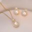 Fashion Pearl Necklace Titanium Steel Diamond Pearl Necklace