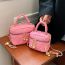 Fashion Pink Trumpet Pu Rhombus Large Capacity Children's Crossbody Bag