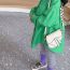 Fashion Green Pu Flip-top Children's Cross-body Saddle Bag
