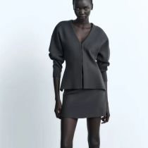 Fashion Dark Gray Polyester Knitted Skirt