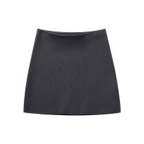 Fashion Apricot Polyester Knitted Skirt