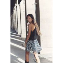 Fashion Color Polyester Printed Layered Skirt