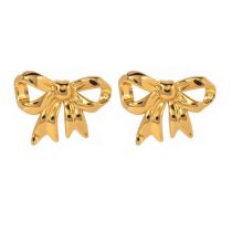 Fashion 5# Stainless Steel Bow Earrings