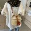 Fashion Khaki Woven Drawstring Crossbody Bag