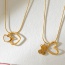 Fashion Golden 2 Titanium Steel Shell Love Pendant Necklace