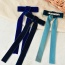 Fashion Navy Blue Alloy Velvet Long Bow Hairpin