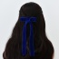 Fashion Navy Blue Alloy Velvet Long Bow Hairpin