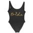 Fashion Black (gold Lettering) Nylon Monogram One-piece Swimsuit