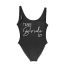 Fashion Black (white Letters) Nylon Monogram One-piece Swimsuit