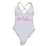 Fashion White Nylon Monogram One-piece Swimsuit