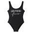 Fashion Brown(black Letter) Nylon Monogram One-piece Swimsuit