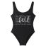 Fashion Red (white Letters) Nylon Monogram One-piece Swimsuit