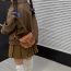 Fashion Khaki Pu Belt Buckle Flap Crossbody Bag