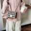 Fashion Khaki Nylon Plaid Love Flap Children's Crossbody Bag