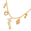 Fashion Gold Copper Inlaid Zircon Letter Mama Love Boy And Girl Pearl Pendant Bead Necklace (3mm)