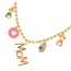Fashion Color Copper Inlaid Zircon Letter Mama Dripping Oil Love Boy And Girl Pendant Bead Necklace (3mm)