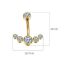 Fashion 6 Diamond Navel Nail Nails Gold Stainless Steel Diamond Curved Piercing Navel Ring