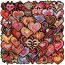 Fashion 50 Gothic Heart Stickers Opq274 50 Love Geometric Waterproof Stickers