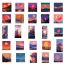 Fashion 50 Literary Sunset Stickers Pms128 50 Sunset Waterproof Stickers