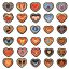 Fashion 60 Retro Love Heart Stickers Pms129 60 Love Geometric Waterproof Stickers