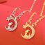 Fashion Gold Copper Diamond Moon Dragon Necklace