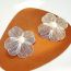Fashion Orange Alloy Geometric Flower Pearl Earrings