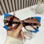 Fashion Translucent Gray Framed White Film Pc Butterfly Frame Sunglasses