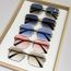 Fashion Gradient Powder Flakes Rimless Diamond Square Sunglasses