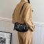 Fashion Orange Pu Rivet Belt Buckle Shoulder Bag