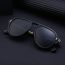 Fashion Polarized Black Outer Surface Deep Tea Gold Inner Surface Full Tea Pc Double Bridge Large Frame Sunglasses