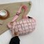 Fashion Pink Cotton Plaid Large Capacity Crossbody Bag
