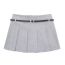 Fashion Grey Blend Belted Wide Pleated Culottes