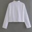 Fashion White Cotton Embroidered Button-down Shirt