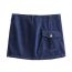 Fashion Blue Denim Skirt With Flap Pockets