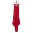 Fashion Rose Red Polyester Love Hollow Irregular Suspender Long Skirt