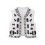 Fashion White Polyester Embroidered Cardigan Vest