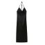 Fashion Black Polyester Strappy Long Skirt