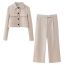 Fashion Casual Pants Polyester Micro-pleated Straight-leg Trousers
